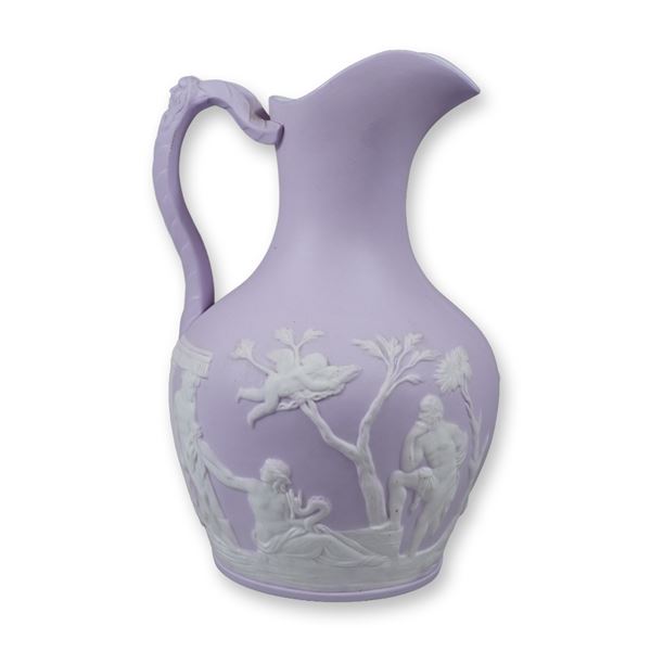 Samuel Alcock Portland Vase Pattern Lavender Jasperware Jug