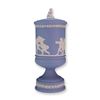 Image 1 : Wedgwood Blue and White Jasperware Lidded Pedestal Jar