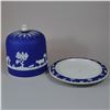 Image 2 : Wedgwood Blue and White Jasperware Stilton Cheese Dish and Cover