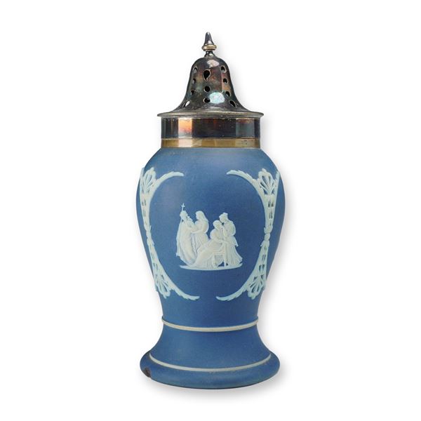 Wedgwood Blue Jasperware Pastille Burner with Metal Lid