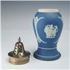 Image 2 : Wedgwood Blue Jasperware Pastille Burner with Metal Lid