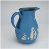 Image 2 : Wedgwood Blue Jasperware Pitcher with Neoclassical Relief Scenes