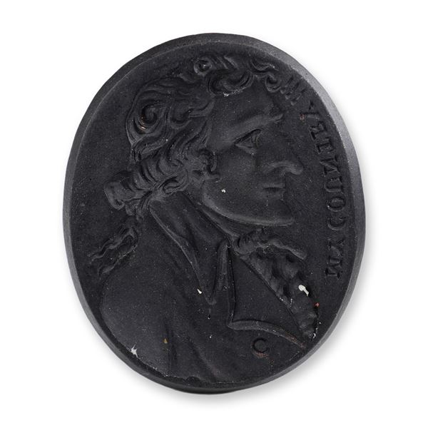 Wedgwood Black Basalt Oval Portrait Medallion of Thomas Paine