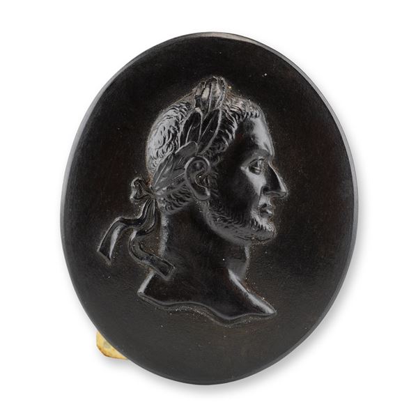 Wedgwood Black Basalt Portrait Medallion of Lucius Verus