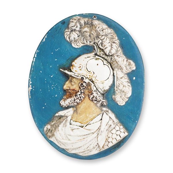 Wedgwood Polychrome Jasperware Portrait Medallion of Philip of Macedonia, ca. 1800