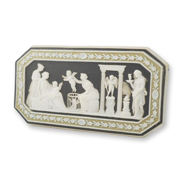 Wedgwood Tri-Color Jasperware The Sale of Loves Miniature Plaque