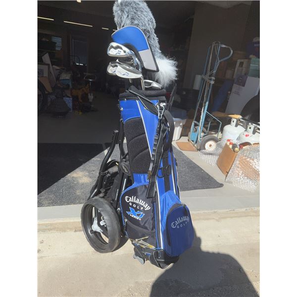 Callaway X Series Golf Club Set with Bag and Push Cart