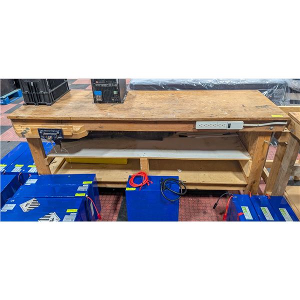 BAILIFF SEIZED: WOODEN WORK TABLE 72" X 24" X 35"