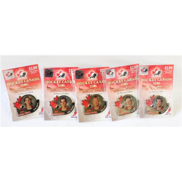 LOT OF 5 HOCKEY PINS CANADA 2006