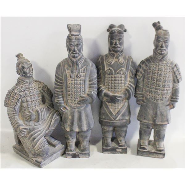 4 DECOATIVE REPLICAS OF THE TERRACOTTA ARMY OF