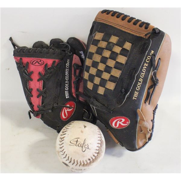 2 - LEATHER BASEBALL GLOVES