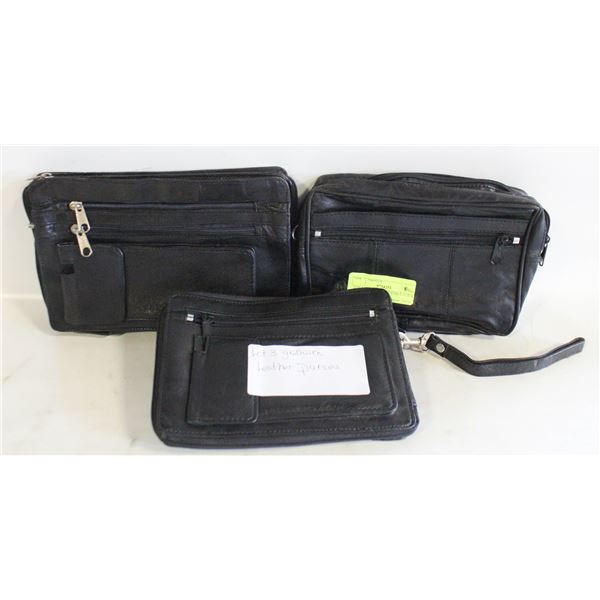 LOT OF 3 GENUINE LEATHER PURSES