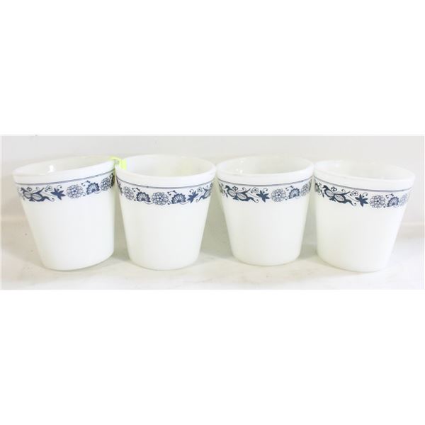 SET OF 4 VINTAGE PYREX COFEE MUGS