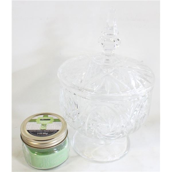 BOX WITH CANDY DISH AND CANDLE