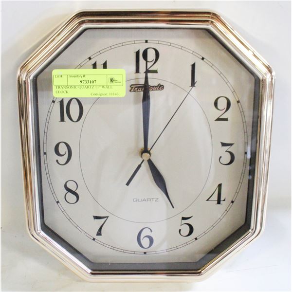 TRANSONIC QUARTZ 11" WALL CLOCK