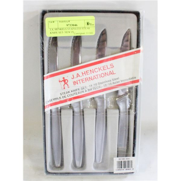 J.A. HENKELS STAINLESS STEAK KNIFE SET- NEW IN