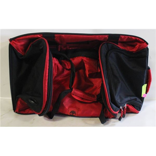 TIMBERLAND RED/BLK WHEELED DUFFLE BAG LARGE SIZE