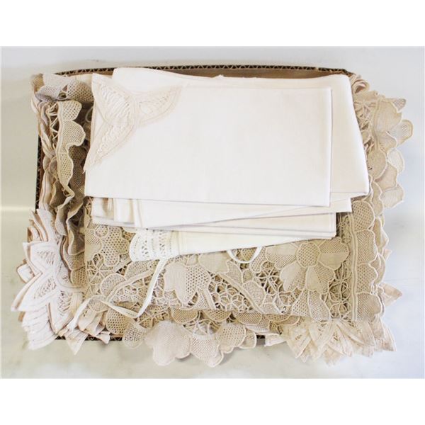 VINTAGE NEEDLEWORK LINENS ASSORTED