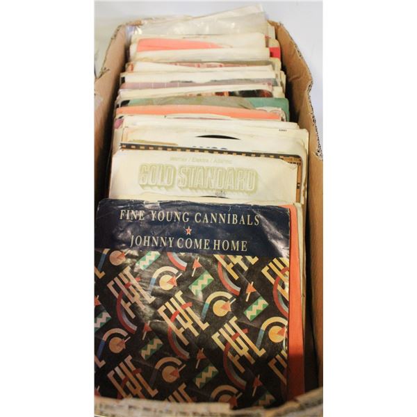 BOX WITH OVER 80 45 RPM RECORDS