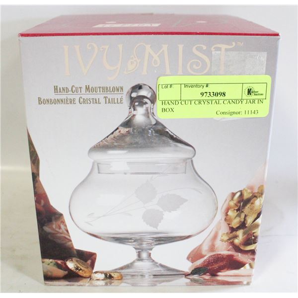 HAND CUT CRYSTAL CANDY JAR IN BOX