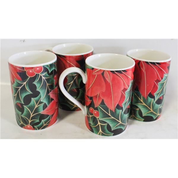 DUNOON SCOTLAND STONEWARE MUGS (4)