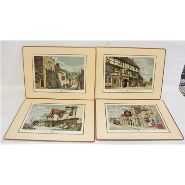 VINTAGE PIMPERNEL CORK BACKED PLACEMAT SET "OLD