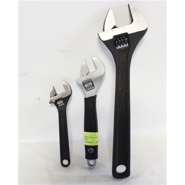 FULCO 3PC CRESCENT WRENCH SET 12" - 8" - 6"