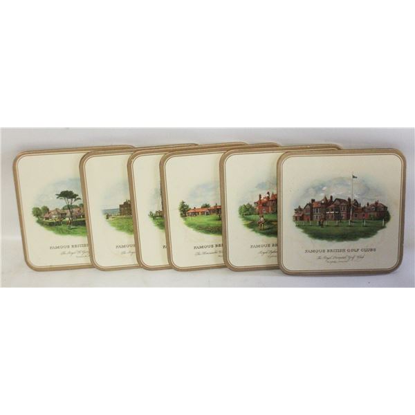 VINTAGE PIMPERNEL CORK BACKED COASTERS "FAMOUS