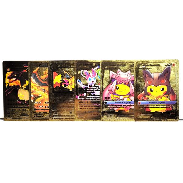 16)  LOT OF 6 FOIL POKEMON FAN ART