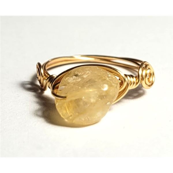 5) GOLD TONE WIRE WRAPPED NATURAL