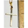 Image 1 : 6)  GOLD TONE CROSS NECKLACE ON 18"