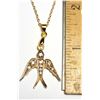 Image 1 : 7)  GOLD TONE WITH CLEAR CZ DOVE