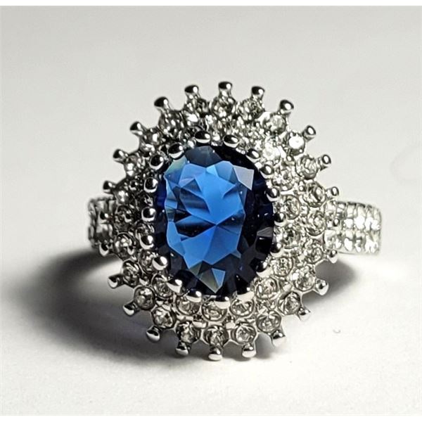 3)  SILVER TONE WITH DOUBLE ROW OF