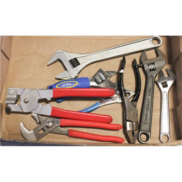 FLAT OF VARIOUS WRENCHES AND TOOLS