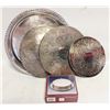 Image 1 : VINTAGE SILVER PLATE METAL WARE COASTERS & PLATES