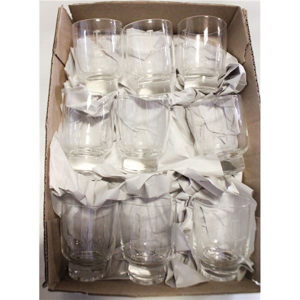 VINTAGE MONOGRAMMED "L" WHISKEY GLASSES (9)