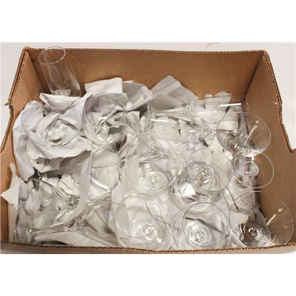 STEMWARE- BOX LOT ASSORTED SIZES