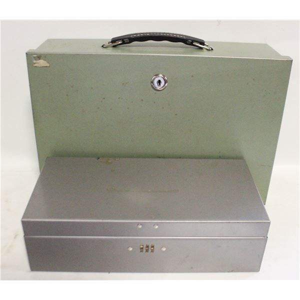 VINTAGE METAL LOCK BOXES NO COMBO OR KEY