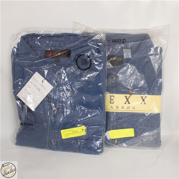 #5060-NEW PAIR OF 3XL BLUE JEAN SHIRTS