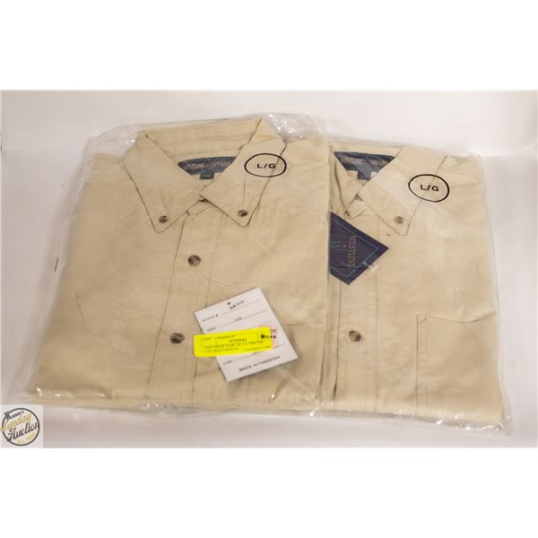 5057-NEW PAIR OF LG CREAM COLORED SHIRTS