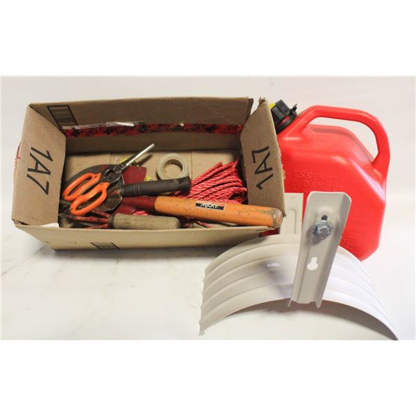 VARIOUS GARDEN TOOLS PLUS HOSE MOUNT AND