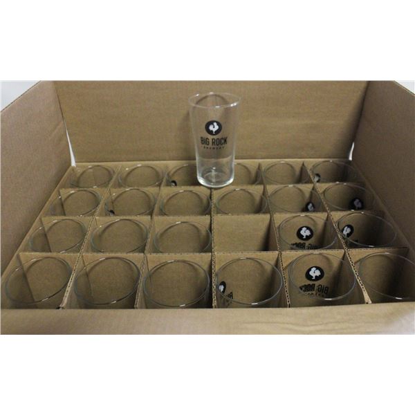 CASE OF 16OZ BIG ROCK BEER GLASSES, 24 GLASSES