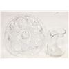 Image 1 : FOOTED PINWHEEL CRYSTAL PLATTER & CRYSTAL PITCHER