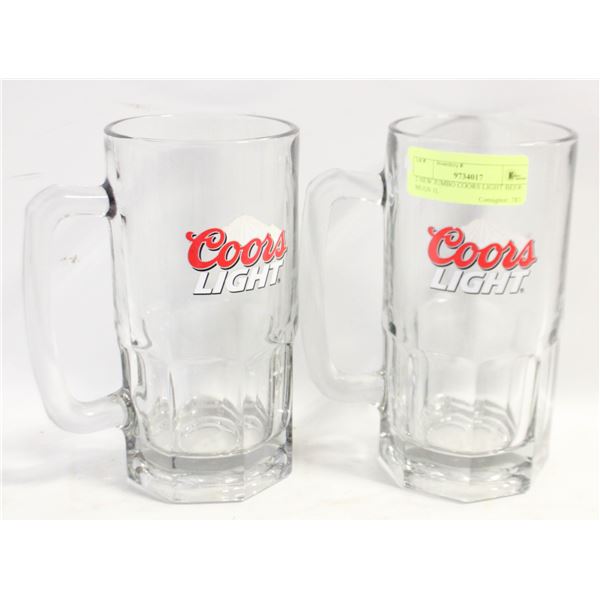 2 NEW JUMBO COORS LIGHT BEER MUGS 1L