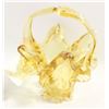Image 1 : CHALET ART GLASS HANDBLOWN YELLOW BASKET
