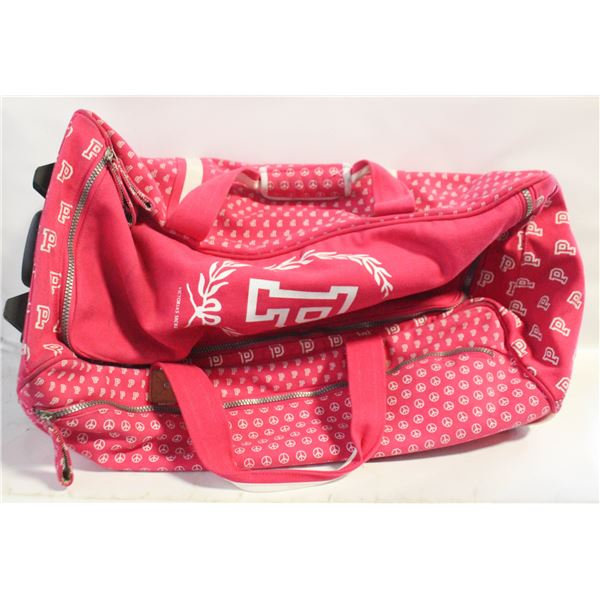 PINK WHEELED DUFFLE BAG LARGE SIZE