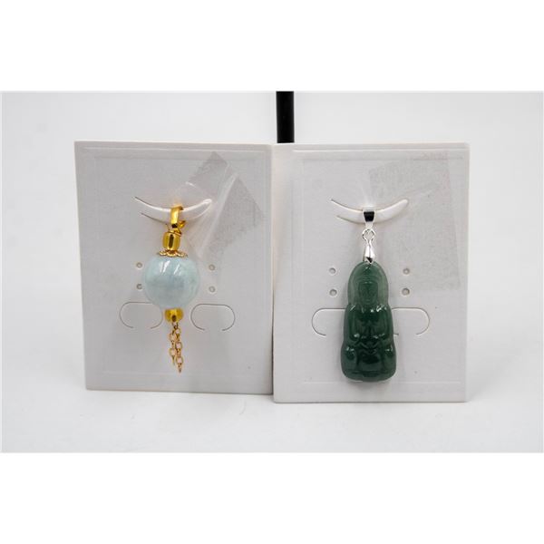 158-NATURAL JADE JADEITE PENDANT 2PCS