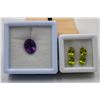 Image 1 : #258- NATURAL AMETHYST 5.15CT & PERIDOT 3.00CT