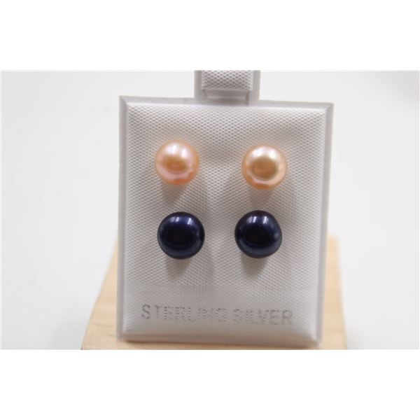 #143-NATURAL AKOYA PEARL STUD EARRINGS
