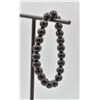Image 1 : #98- NATURAL BLACK OBSIDIAN BEAD BRACELET 8MM/75"